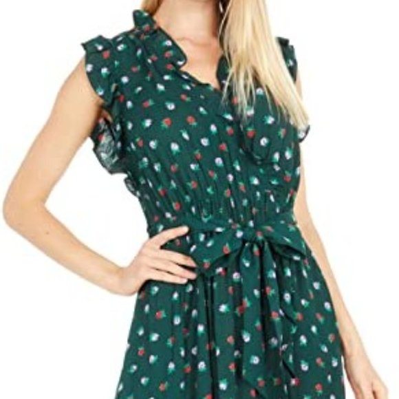 kate spade Dresses & Skirts - Kate Spade Forest Green Blackberry Ruffle Wrap Dress